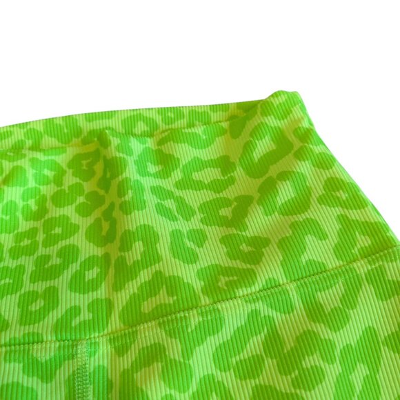 Beach Riot Sport Ayla Neon Green Animal Print Leggings Cheetah Workout Sz Small - Picture 6 of 11